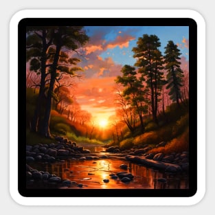 Sunrise by the creek Sticker